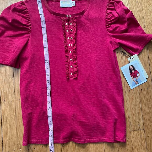 NATION LTD Cleo 70's Tuxedo Tee Heartbreaker Size XS, NWT - Picture 6 of 10